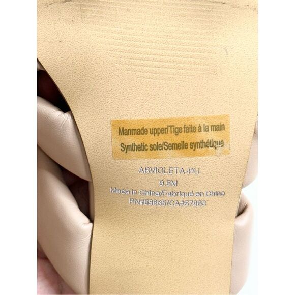 Abound Sandals Womens Size 9.5 Tan Square Toe Woven Stiletto Heels - Picture 6 of 7